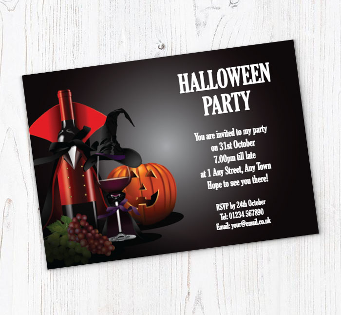 dracula bottle party invitations