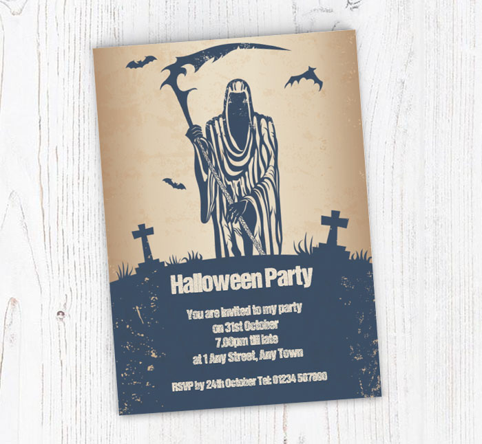 grim reaper party invitations