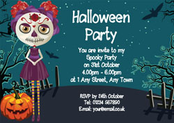 zombie girl party invitations