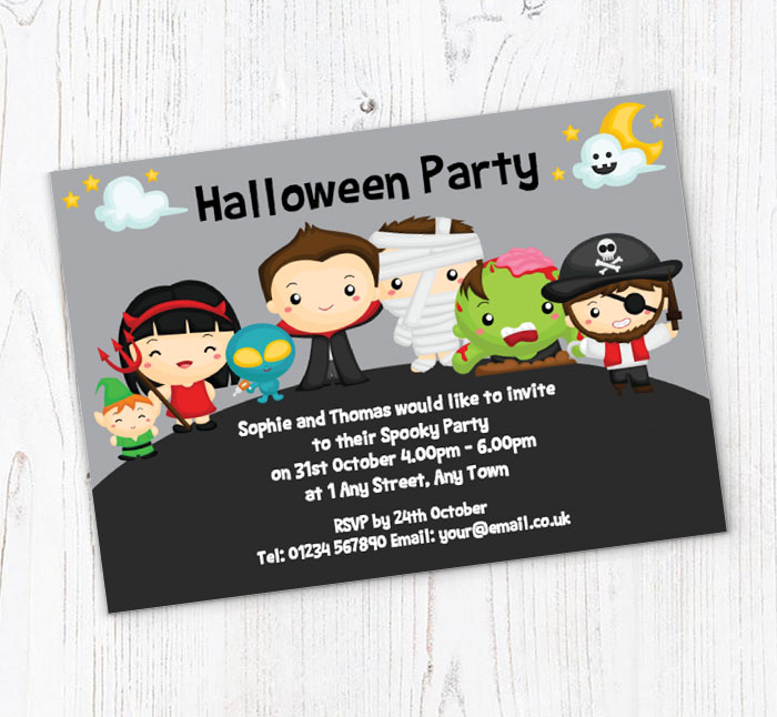 scary children party invitations