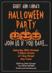 three pumpkins invitations