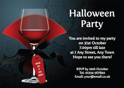 dracula wine glass invitations