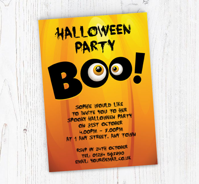 boo eyes party invitations