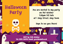 halloween icons party invitations