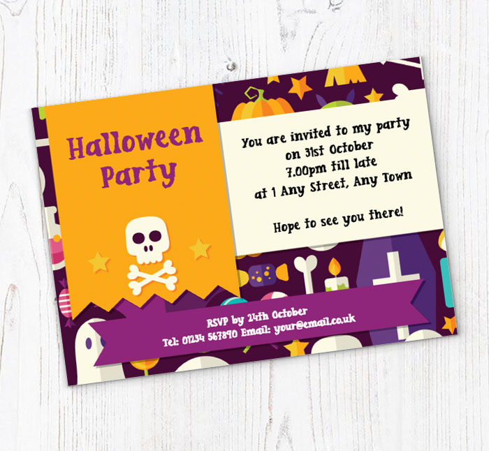 halloween icons party invitations