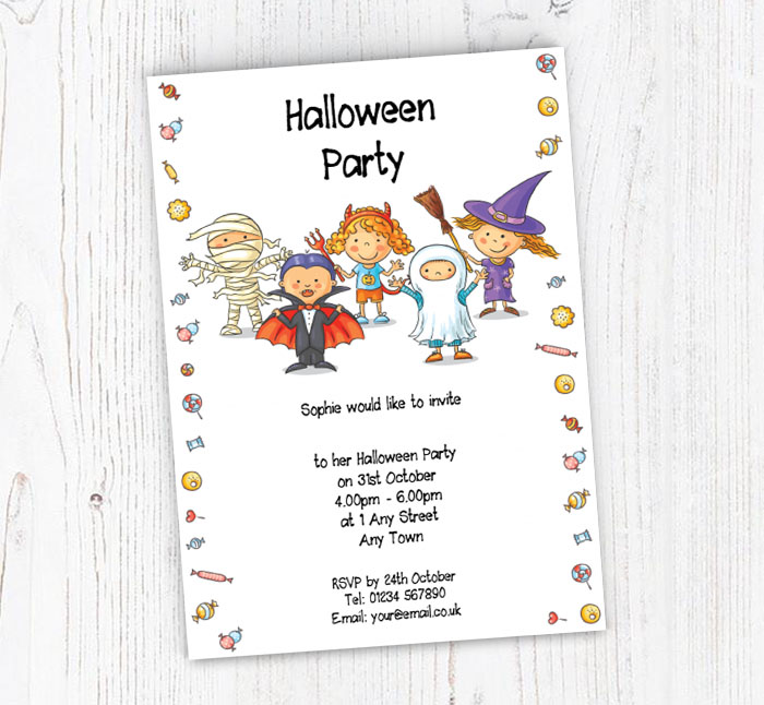 halloween children party invitations