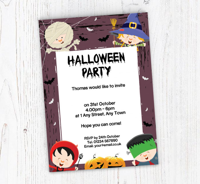 happy halloween children invitations