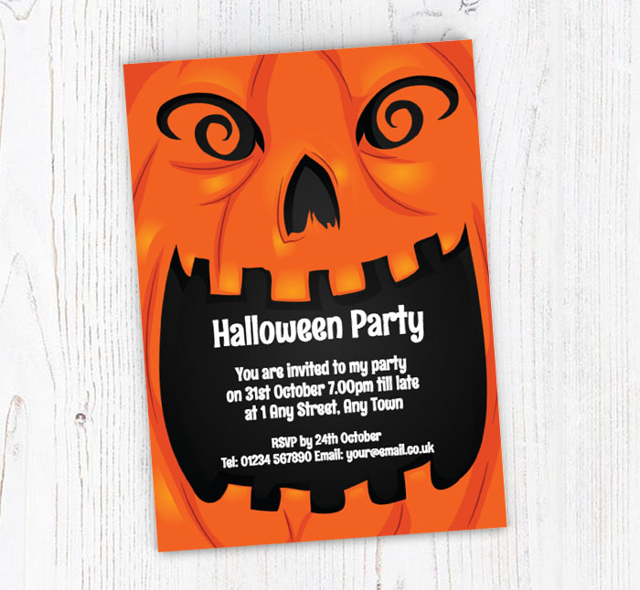 pumpkin mouth party invitations