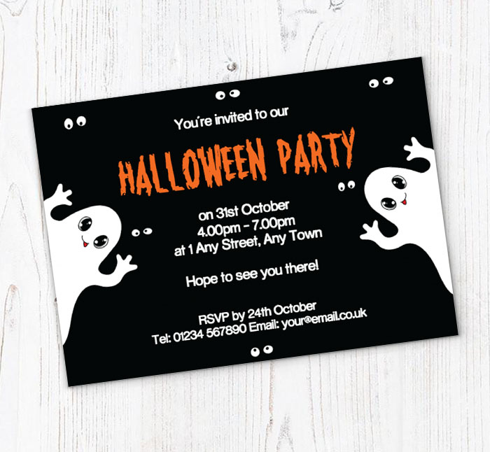 funny ghosts party invitations