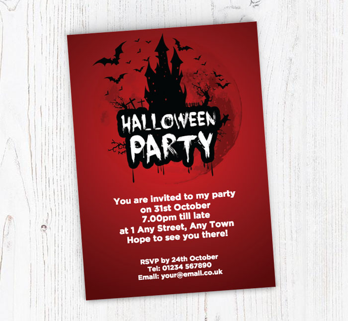 black and red party invitations