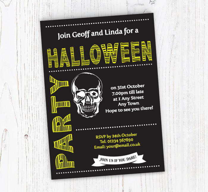 skull party invitations