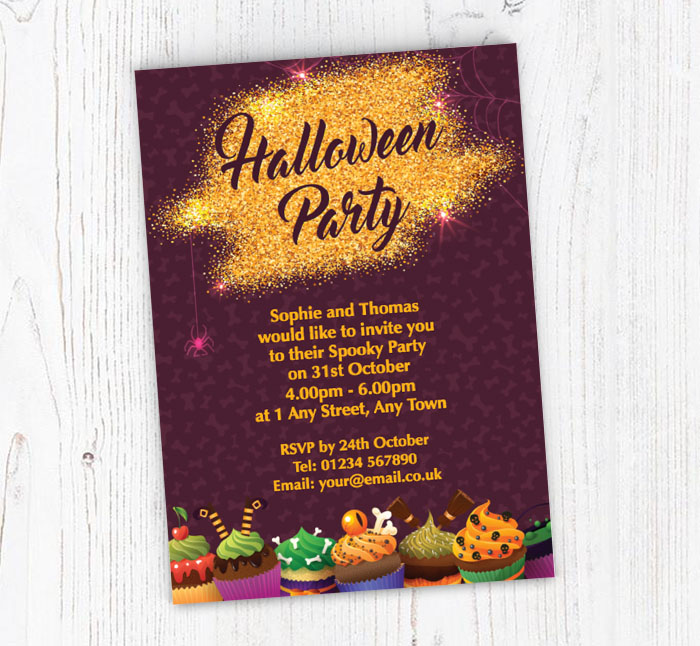 halloween cupcakes invitations