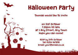 pumpkin tree party invitations