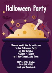 witches cauldron party invitations