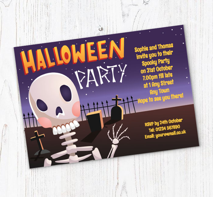 skeleton party invitations