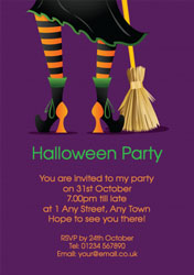 witch and broomstick invitations