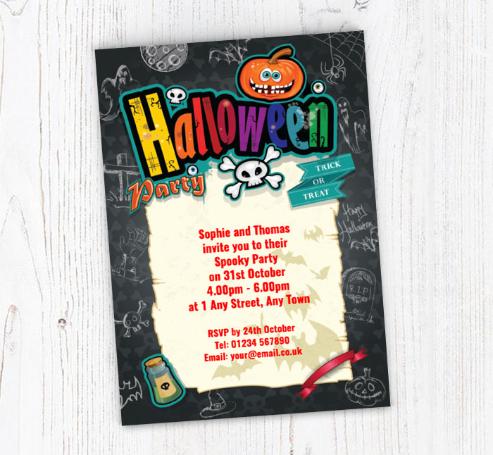 halloween scroll invitations