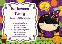 halloween girl party invitations