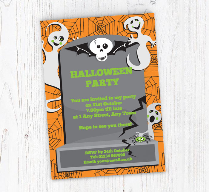 ghosts and tombstone invitations