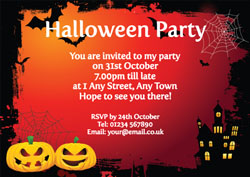 bats and pumpkins invitations