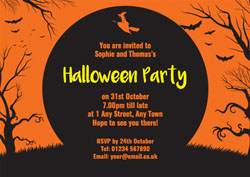 black moon party invitations