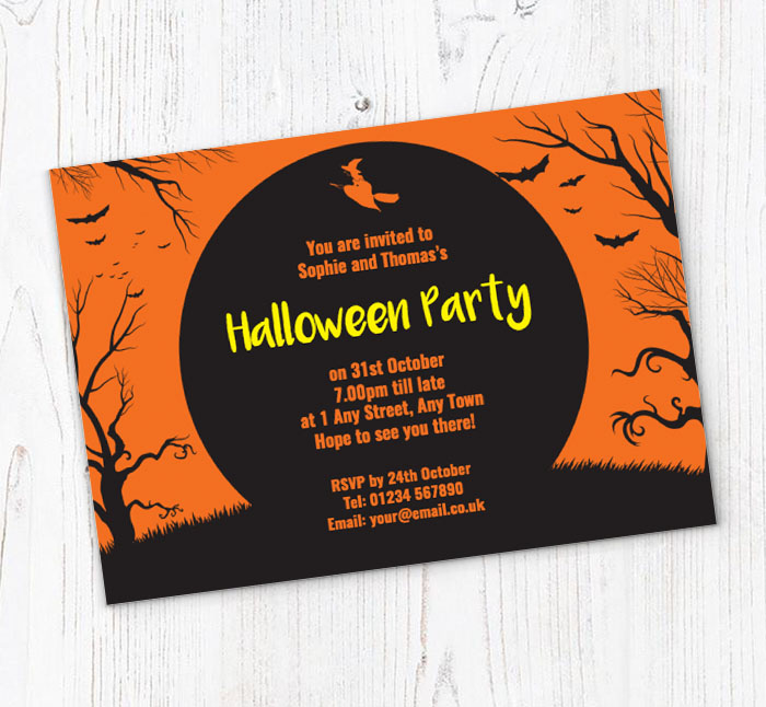 black moon party invitations