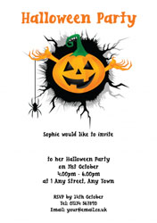 pumpkin and spider invitations