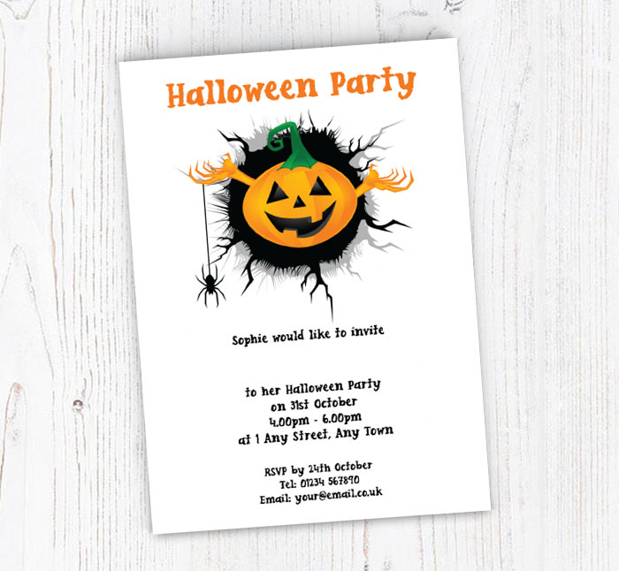 pumpkin and spider invitations