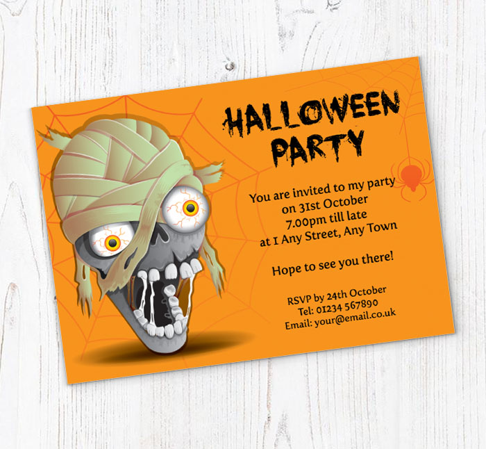 scary skull party invitations