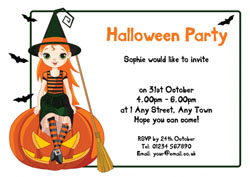 girl and pumpkin invitations