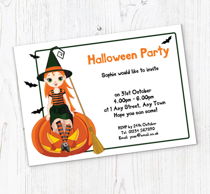 girl and pumpkin invitations