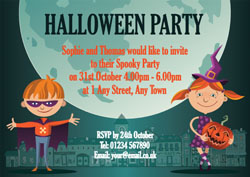 halloween boy and girl invitations