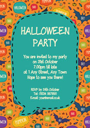 halloween words invitations