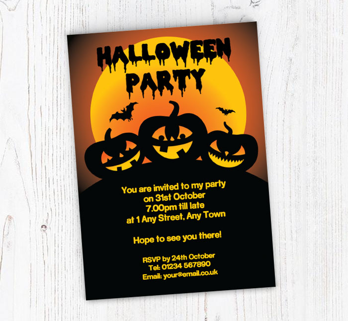 creepy pumpkins invitations