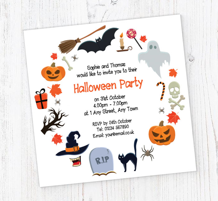 halloween circle party invitations