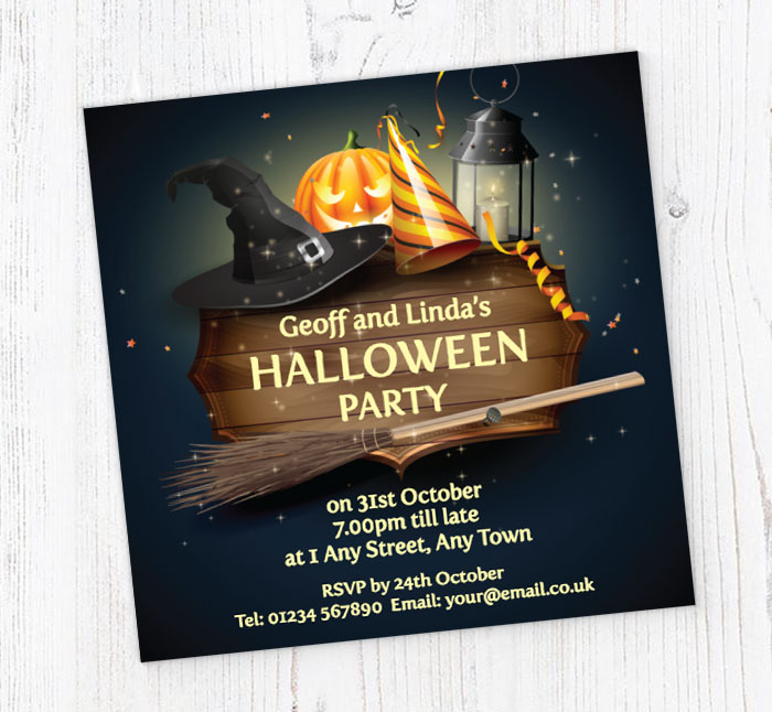 Halloween Personalised Party Invitations With Free Envelopes