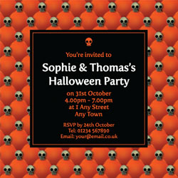 skulls party invitations