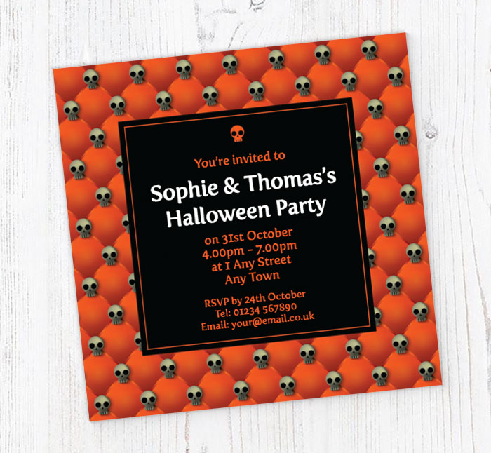 skulls party invitations