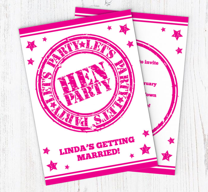 hen party time invitations