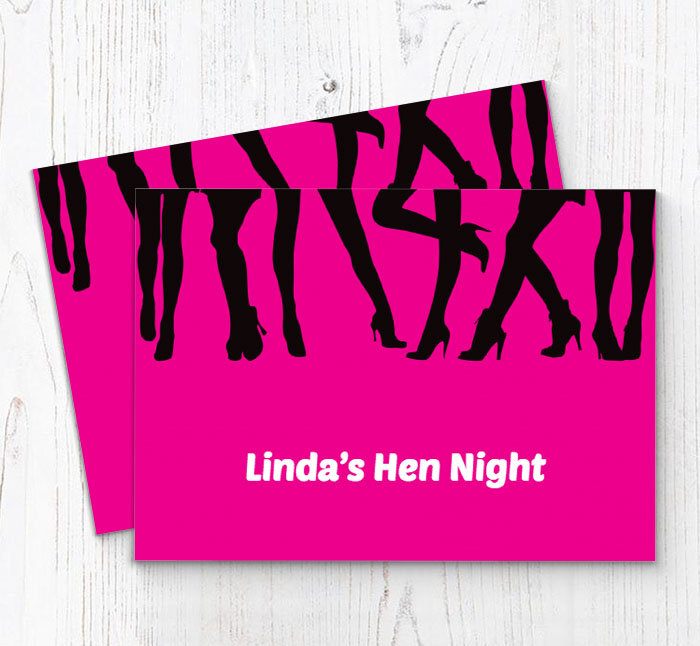 pink legs hen party invitations