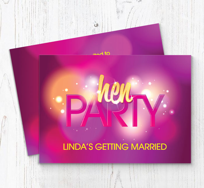 glitzy hen party invitations