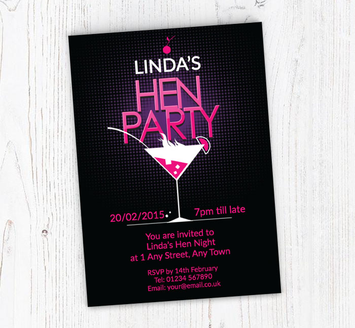 hen cocktail party invitations