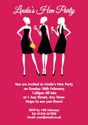 cocktail dress hen party invitations