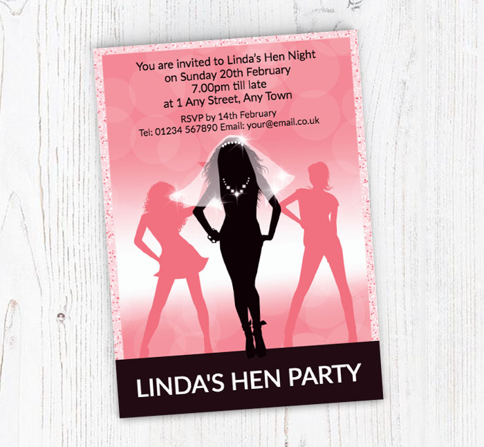 bride to be hen party invitations