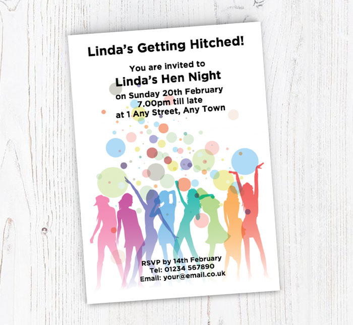 hen disco party invitations