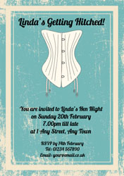 corset hen party invitations