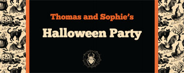 black cats and spiders party banner