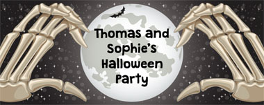 skeleton hands party banner