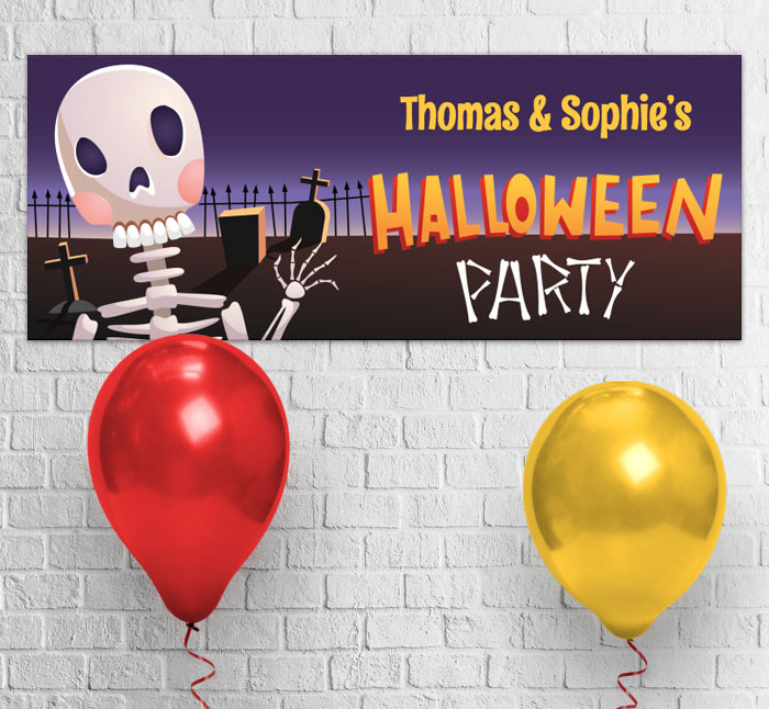 skeleton party banner