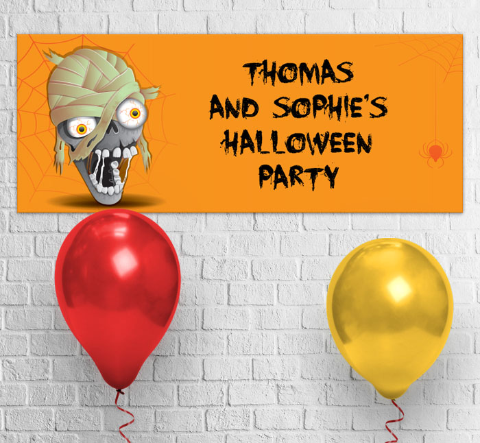 scary skull party banner
